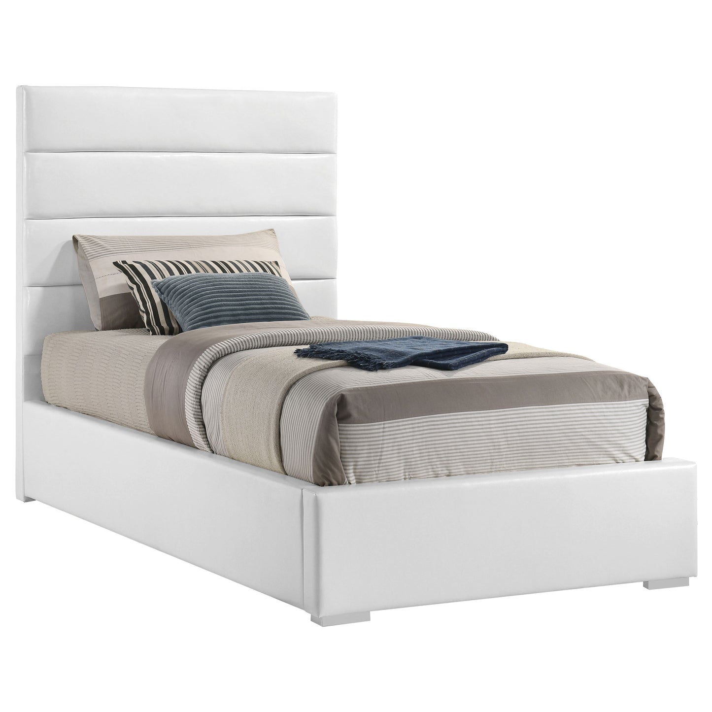 Dulcey White Upholstered Twin Platform Bed - Modern Bedroom Style