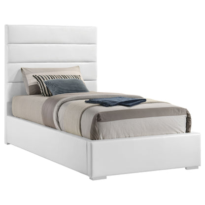 Dulcey White Upholstered Twin Platform Bed - Modern Bedroom Style