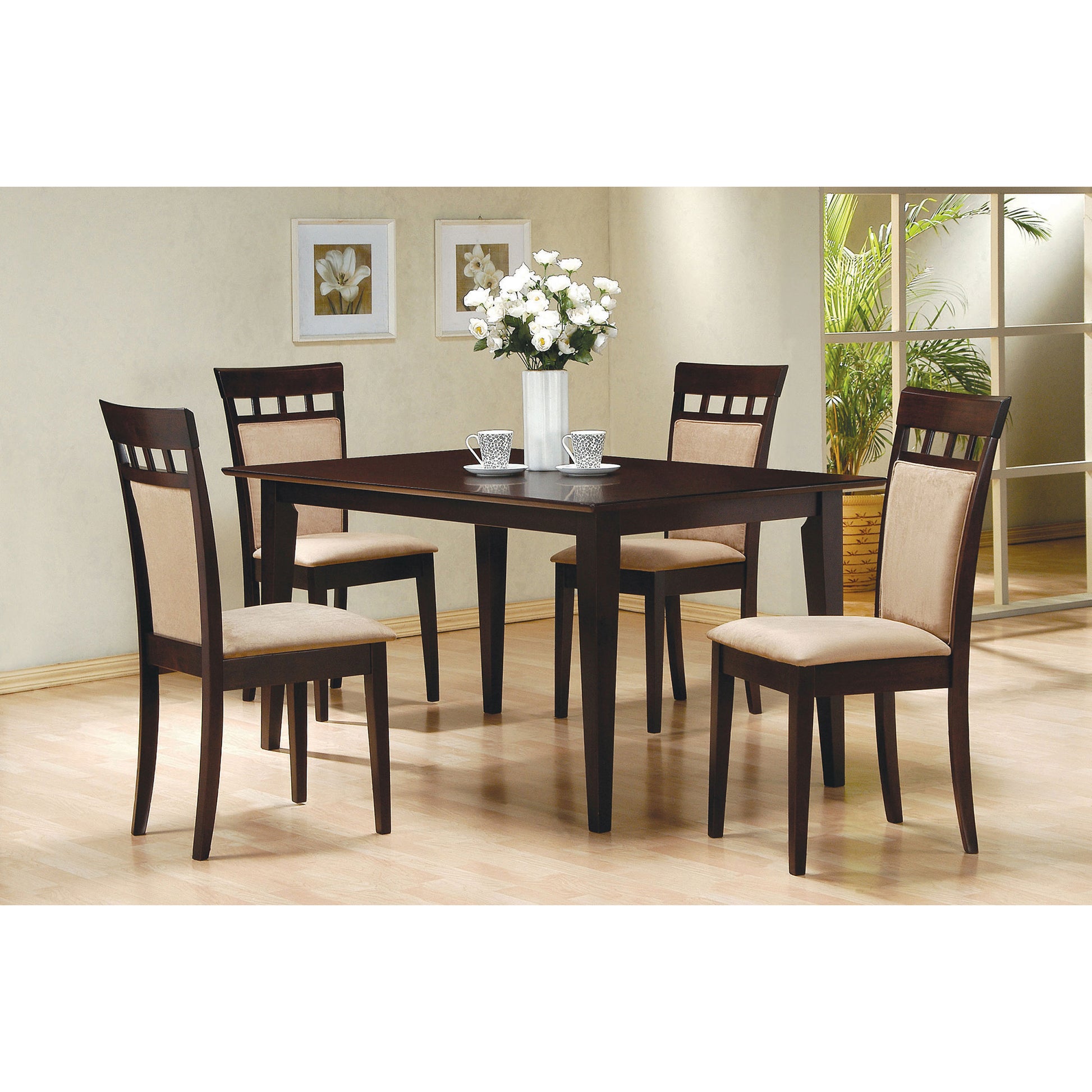 Gianna Cappuccino 5-piece Rectangular Dining Set