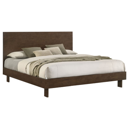 Eastern King Platform Bed - Brown Wood Frame