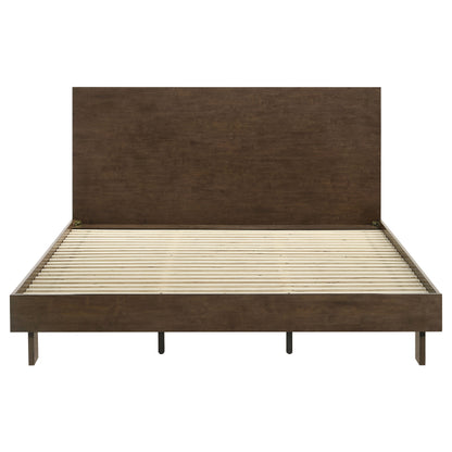 Eastern King Platform Bed - Brown Wood Frame
