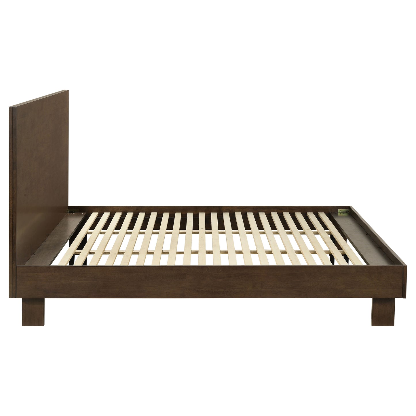 Eastern King Platform Bed - Brown Wood Frame