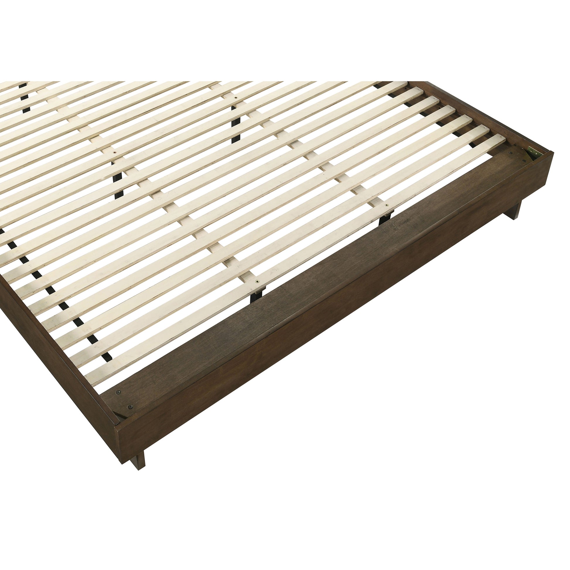 Eastern King Platform Bed - Brown Wood Frame
