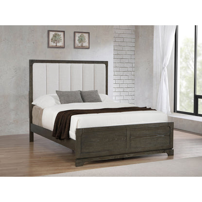 Harbington Dark Cocoa Upholstered Queen Panel Bed