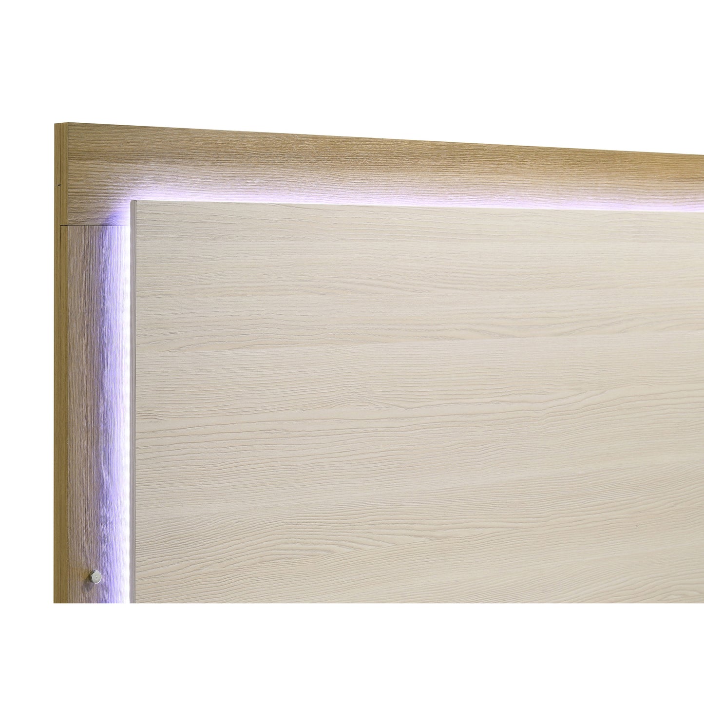 King Panel Bed with Natural Wood Headboard