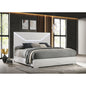 Pierce White High Gloss LED Headboard Eastern King Panel Bed