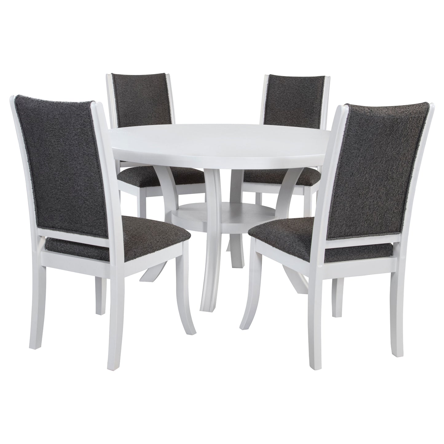 54 Inch Round Wood Dining Table Set - 4 Seats