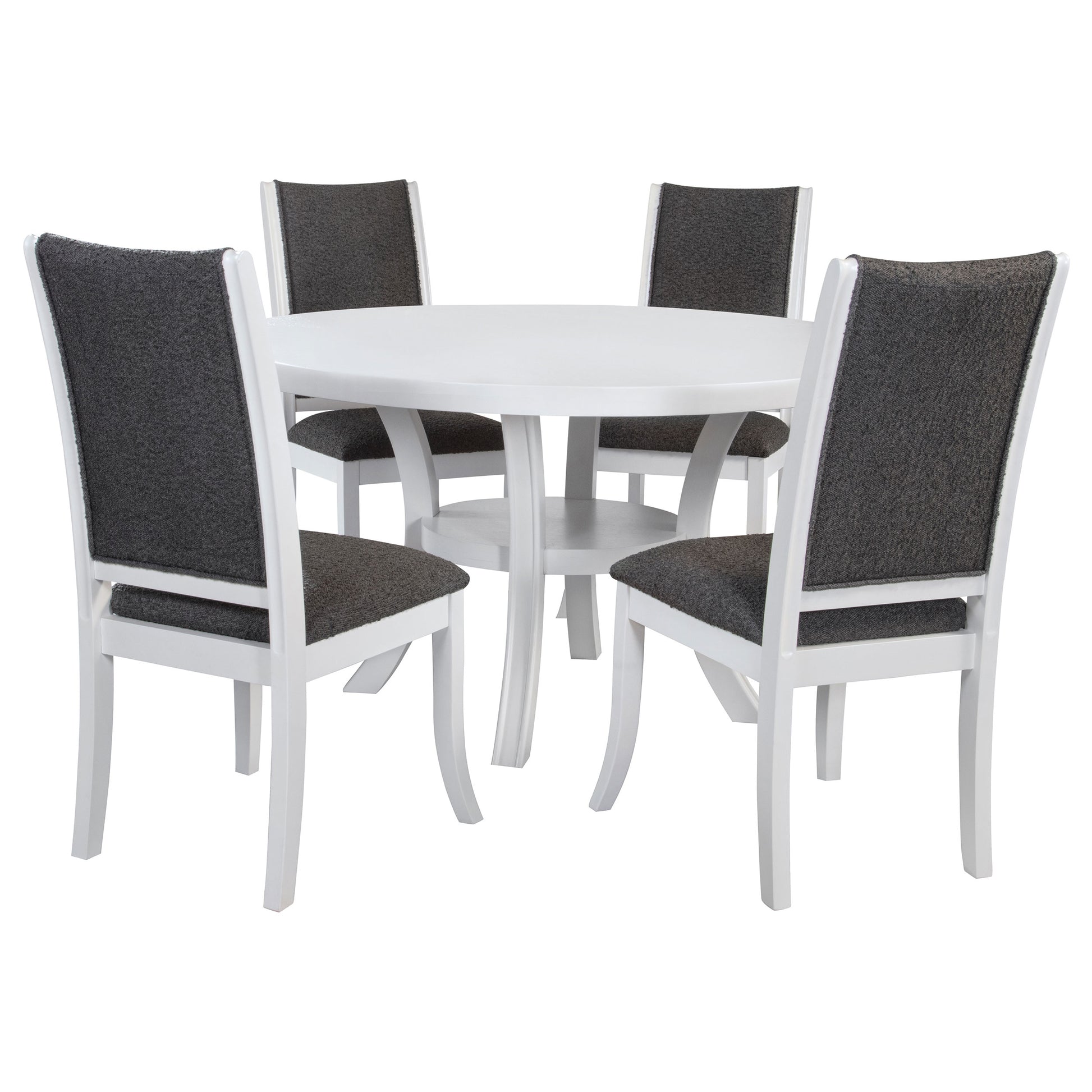 54 Inch Round Wood Dining Table Set - 4 Seats