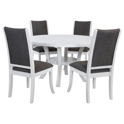54 Inch Round Wood Dining Table Set - 4 Seats