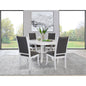 Tyler Pearl White 5-piece Round Wood Dining Table Set