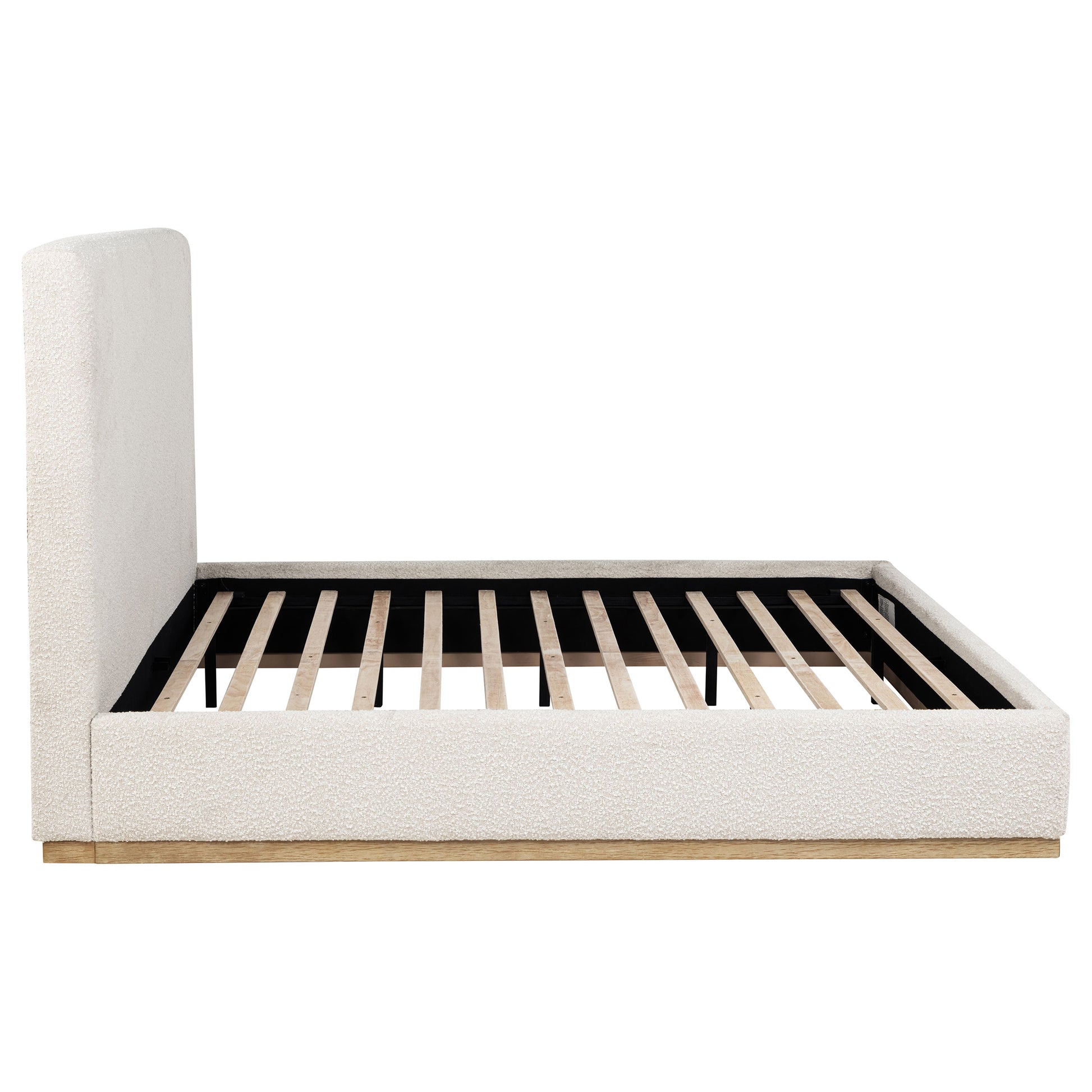 King Size Cream Upholstered Bed Frame