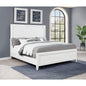 Inverness Distressed White Eastern King Upholstered Panel Bed