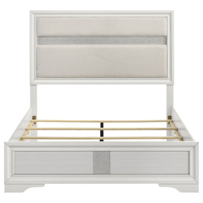 White Full Panel Bed Frame - Contemporary Style