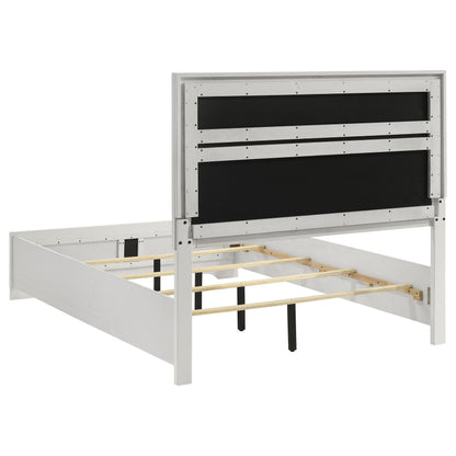 White Full Panel Bed Frame - Contemporary Style