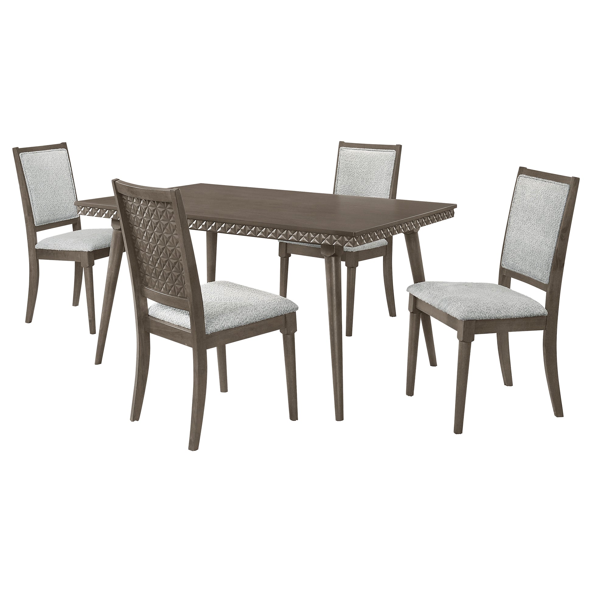Perkins Dark Brown 5-Piece Rectangular Dining Set - Durable Wood Table & Chairs