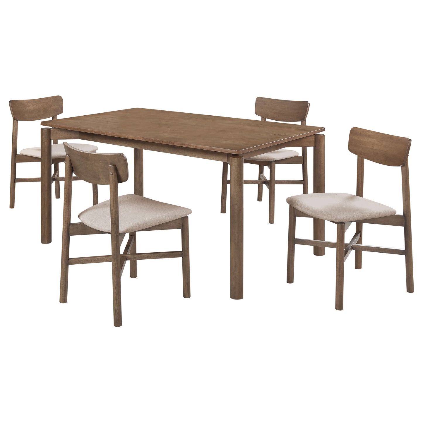 Natural Walnut Rectangular Dining Table with Chairs for Dining Room