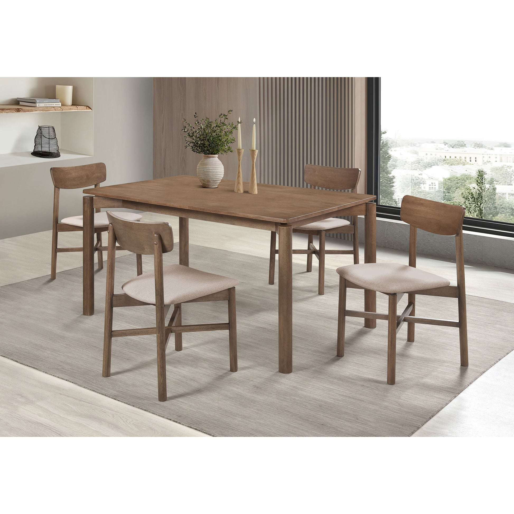Svenstra Natural Walnut 5-piece Wood Dining Set
