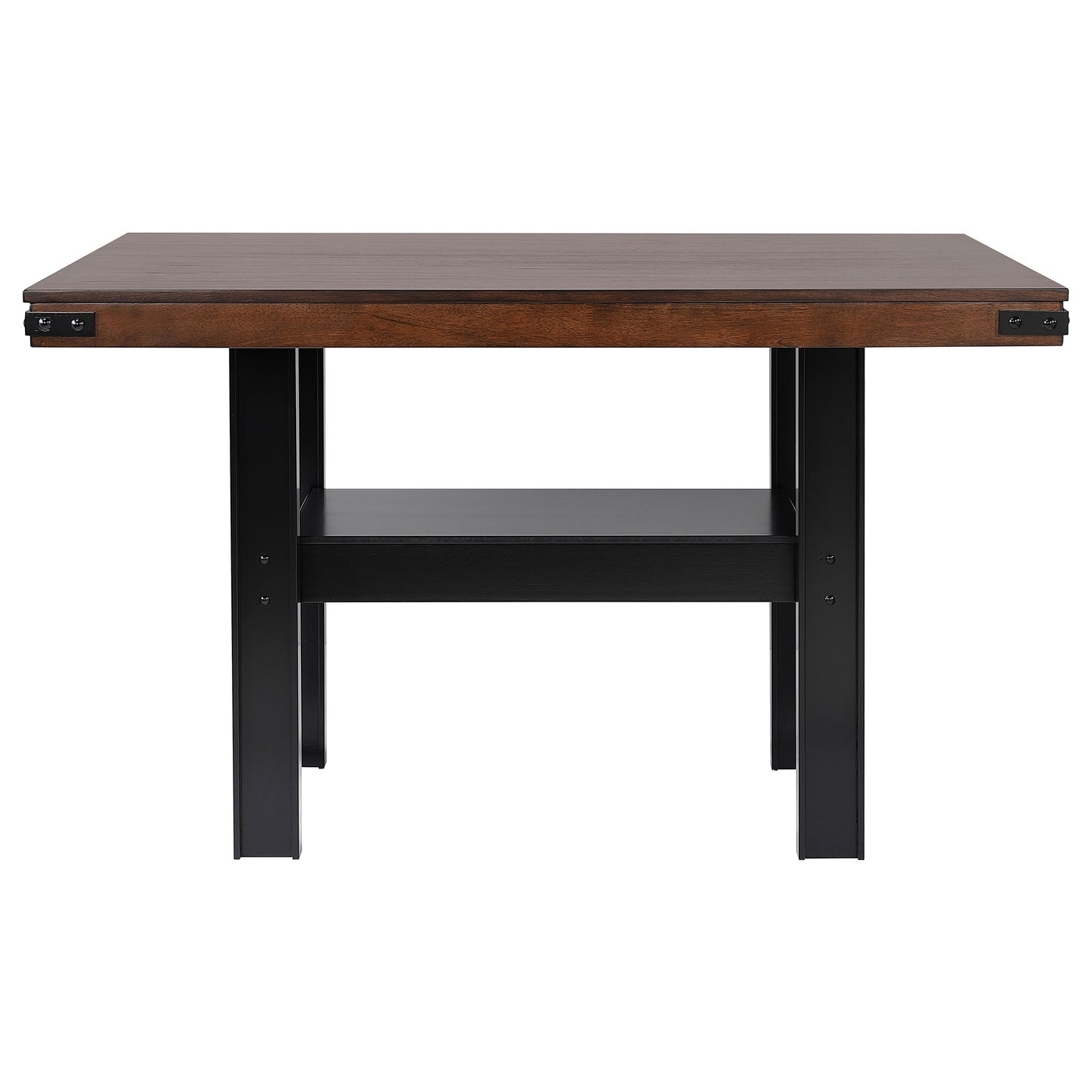 Industrial Oak Counter Height Dining Set with Storage Shelf