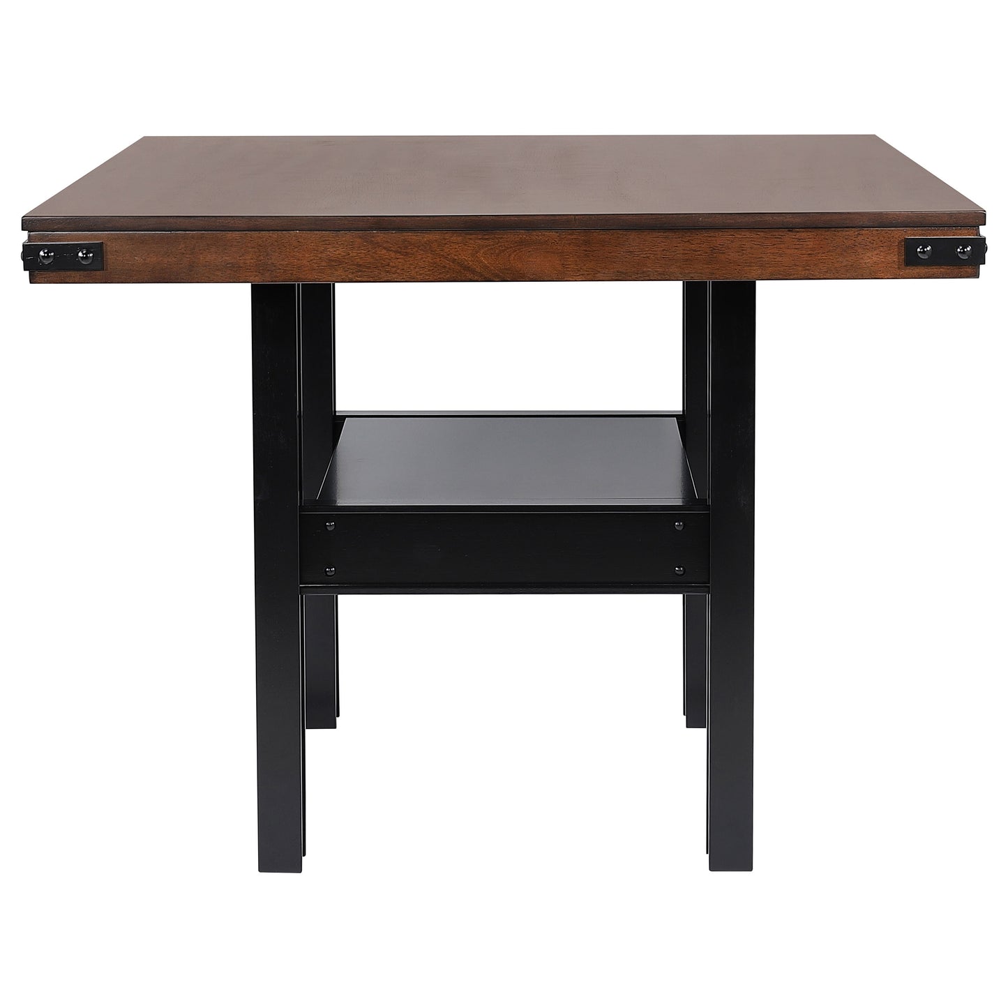 Industrial Oak Counter Height Dining Set with Storage Shelf