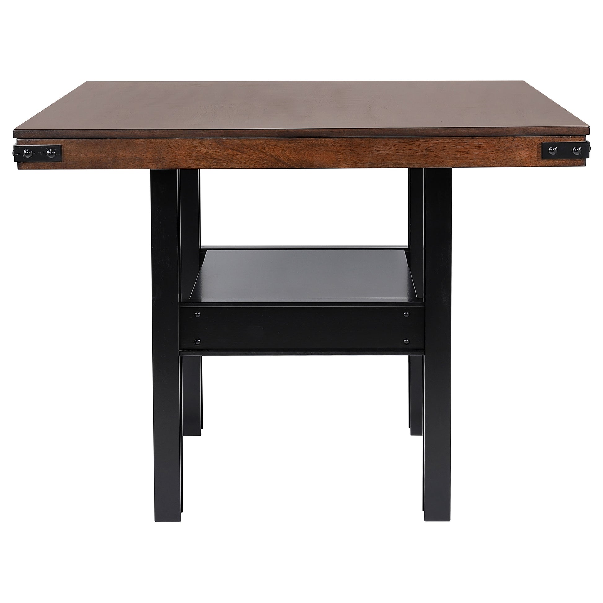 Industrial Oak Counter Height Dining Set with Storage Shelf