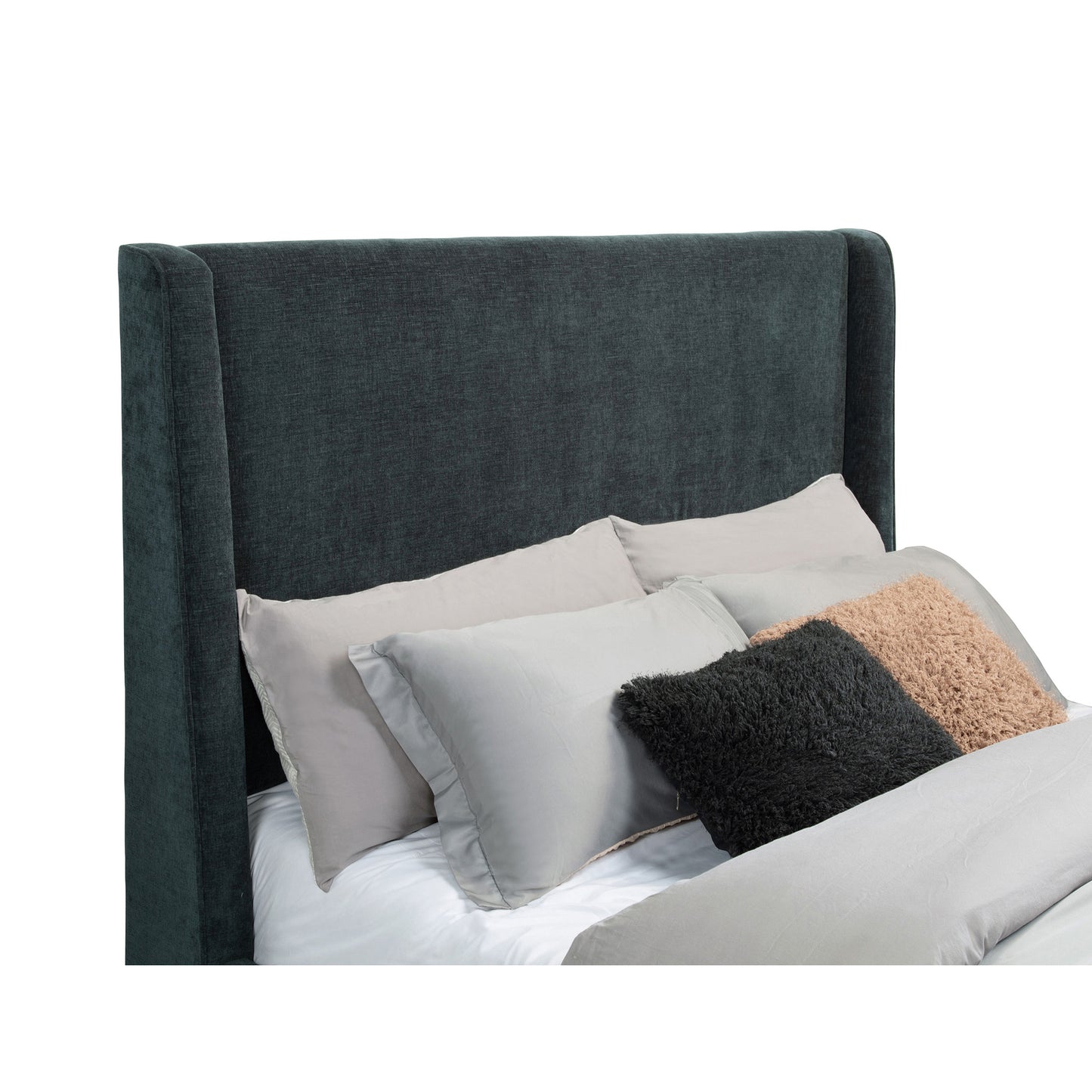 Dark Blue Queen Audio Flame Visualizer Bed - Mid-Century Modern for Bedroom