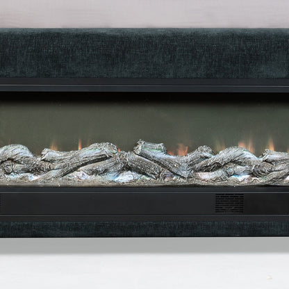 Dark Blue Queen Audio Flame Visualizer Bed - Mid-Century Modern for Bedroom