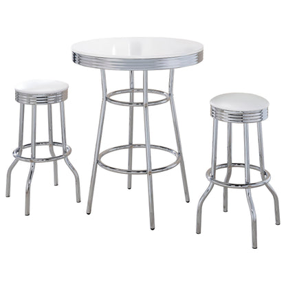 White 3-Piece Dining Set - Bistro Table & Stools