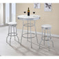 Midge White 3-piece Round 1950s Bistro Pub Bar Table Set