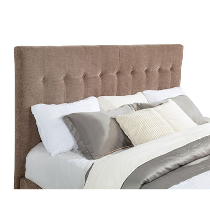 Crombie Brown King Bed - Upholstered Comfort & Audio Features