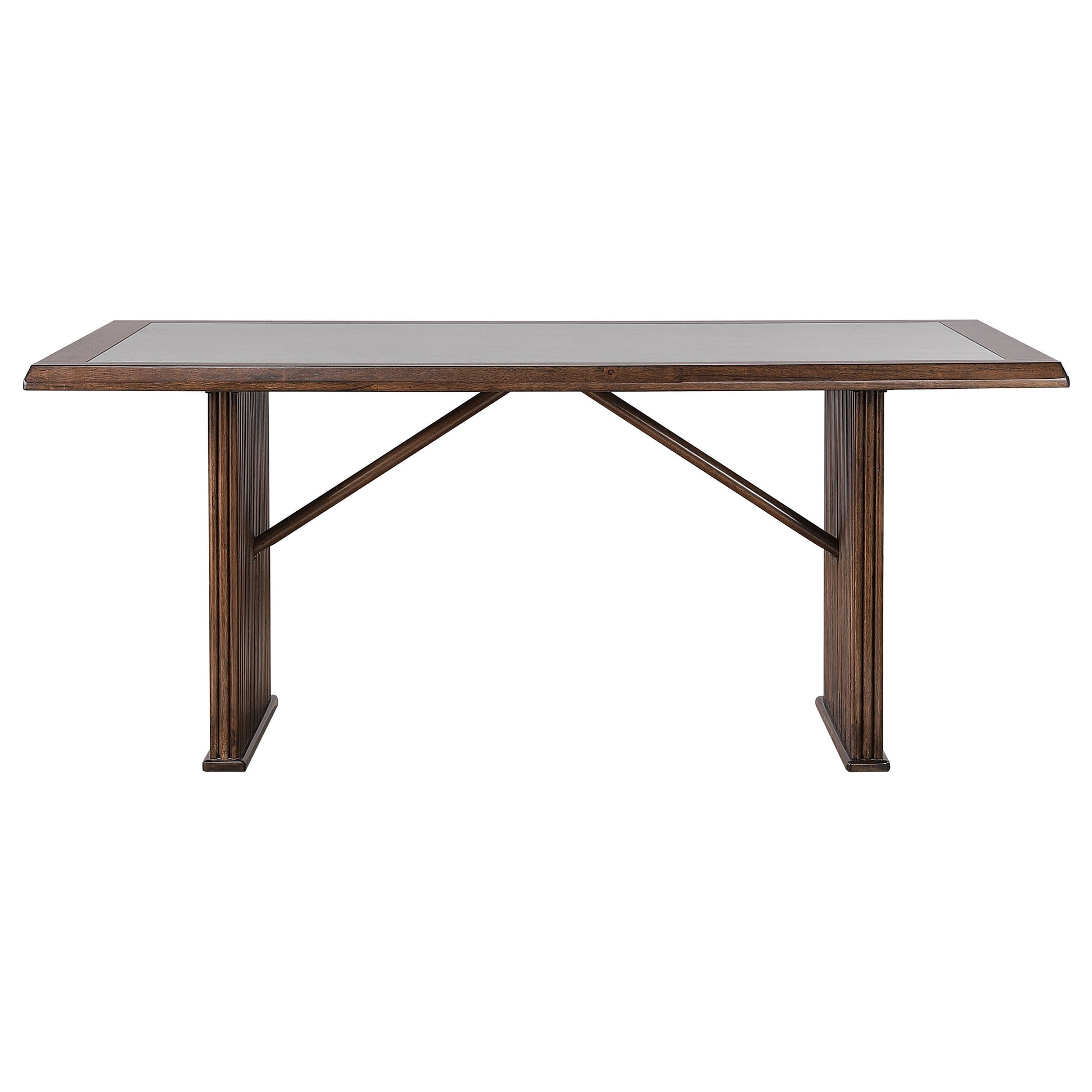 Brown Rectangular Dining Table Set with Chairs