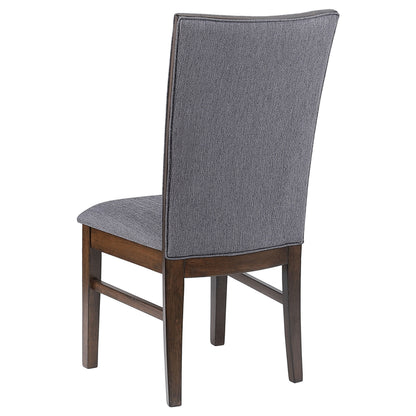 Brown Rubberwood Dining Set with Upholstered Chairs for Dining Room