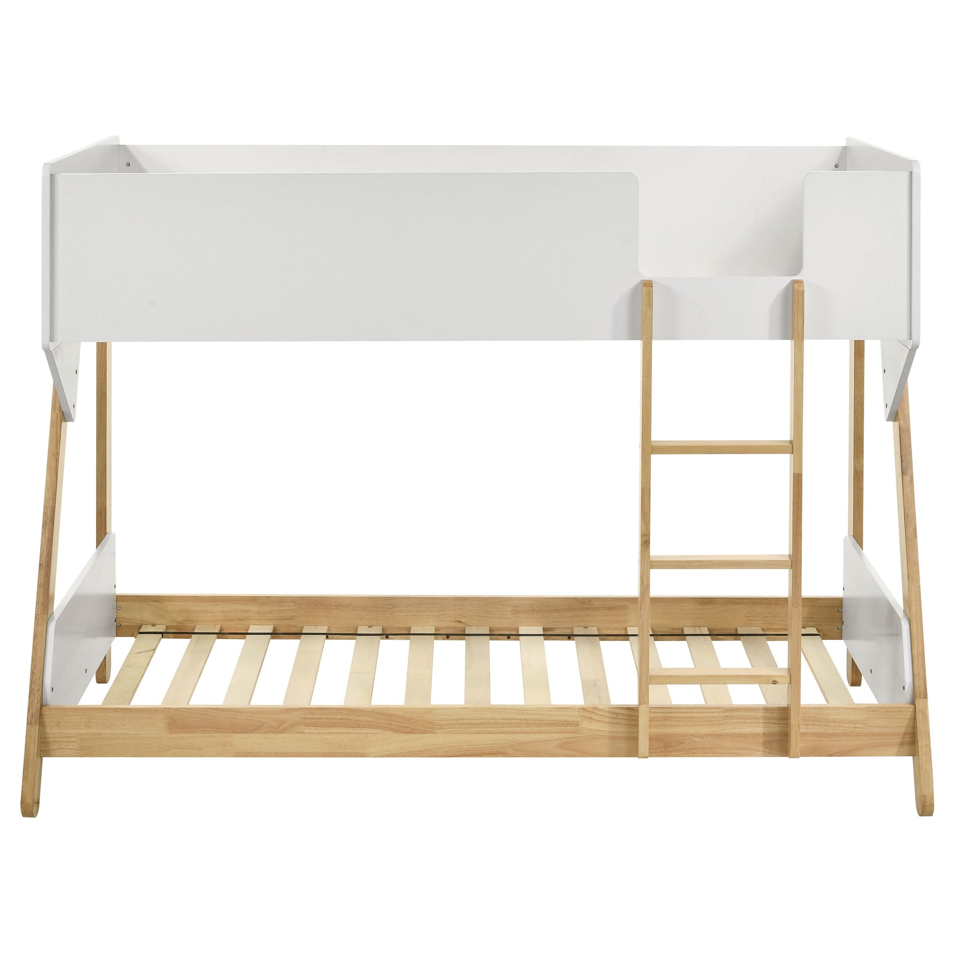 Twin Over Twin Bunk Bed - White Natural Wood
