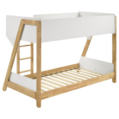 Twin Over Twin Bunk Bed - White Natural Wood