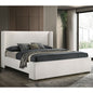 Froberg White Upholstered Eastern King Platform Bed