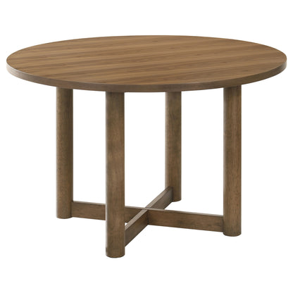 Walnut Round Dining Set for Modern Dining Room