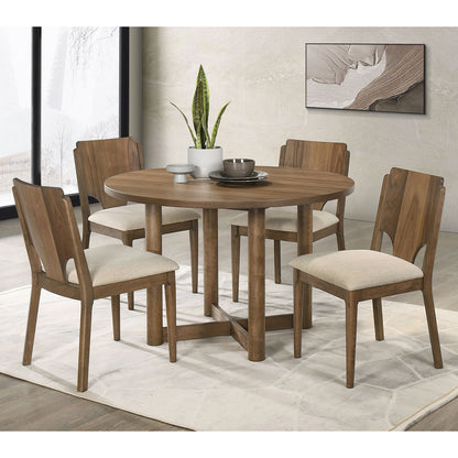 Graham Walnut 5-piece Round Dining Table Set