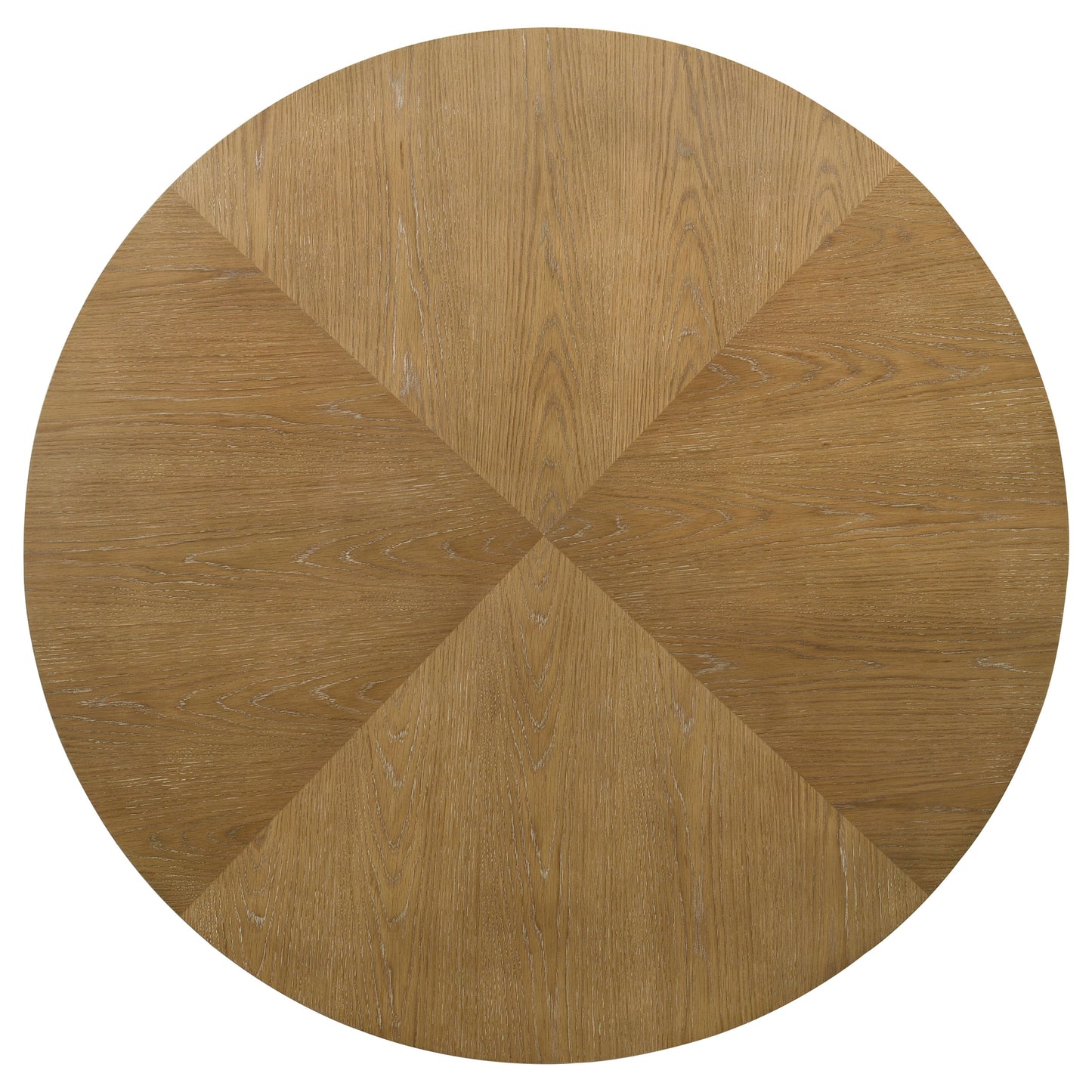 Round Oak Dining Table Set with Upholstered Chairs