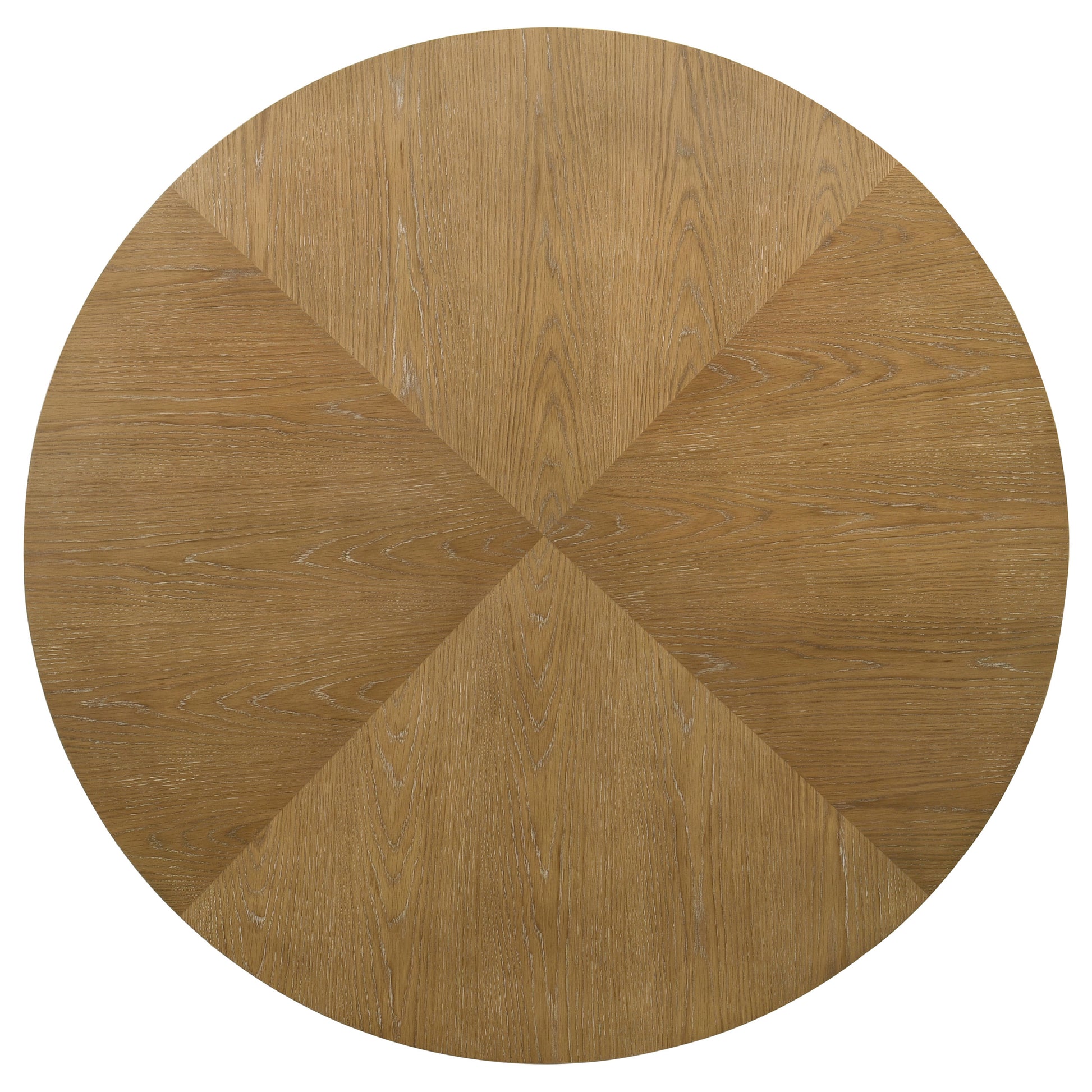 Round Oak Dining Table Set with Upholstered Chairs