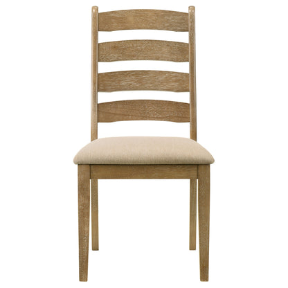 Round Oak Dining Table Set with Upholstered Chairs