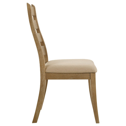 Round Oak Dining Table Set with Upholstered Chairs