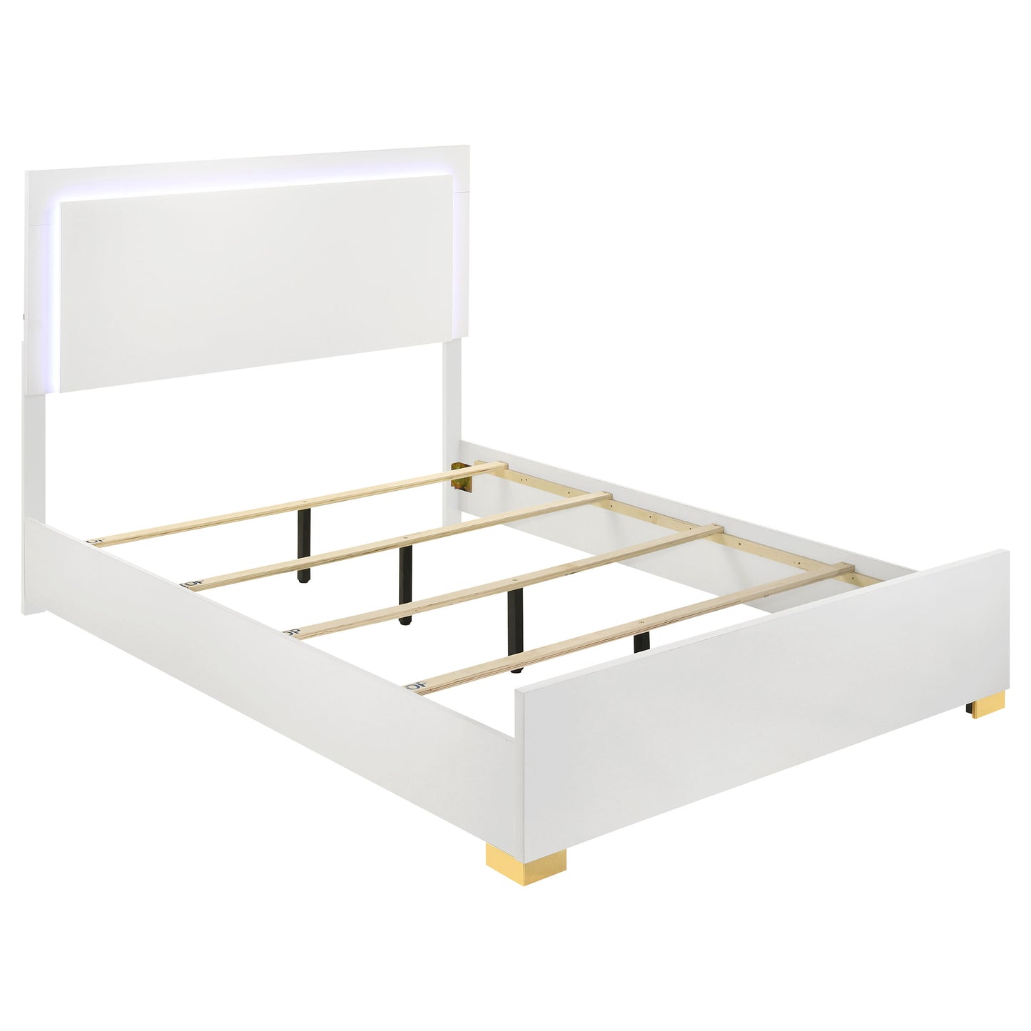 King Size White Wood Bed Frame for Bedrooms