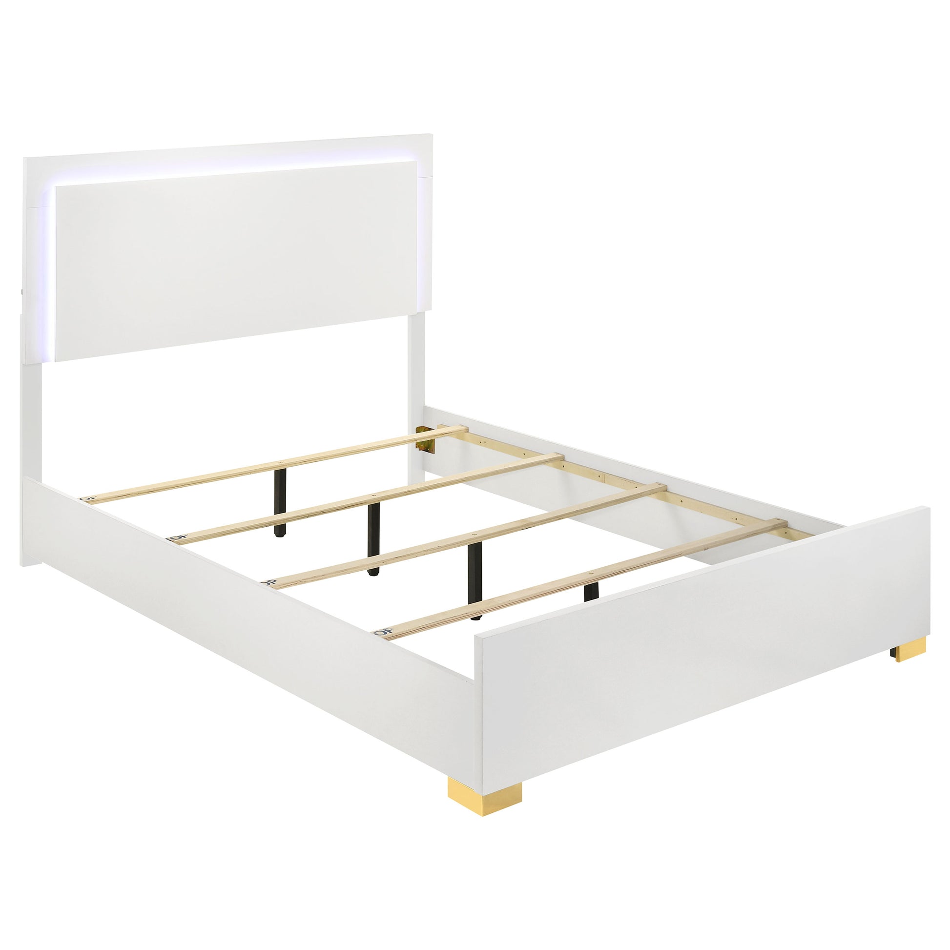 King Size White Wood Bed Frame for Bedrooms