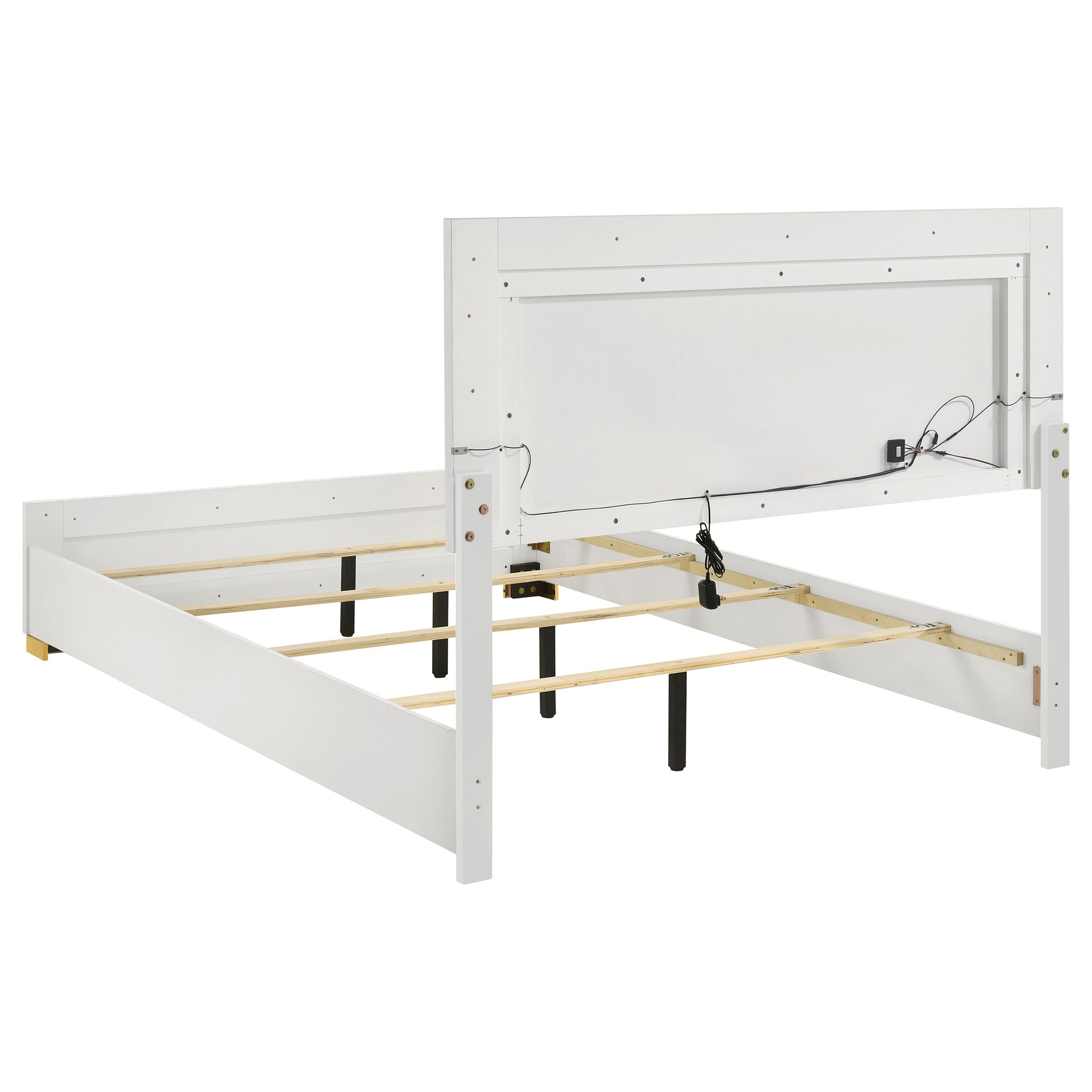 King Size White Wood Bed Frame for Bedrooms