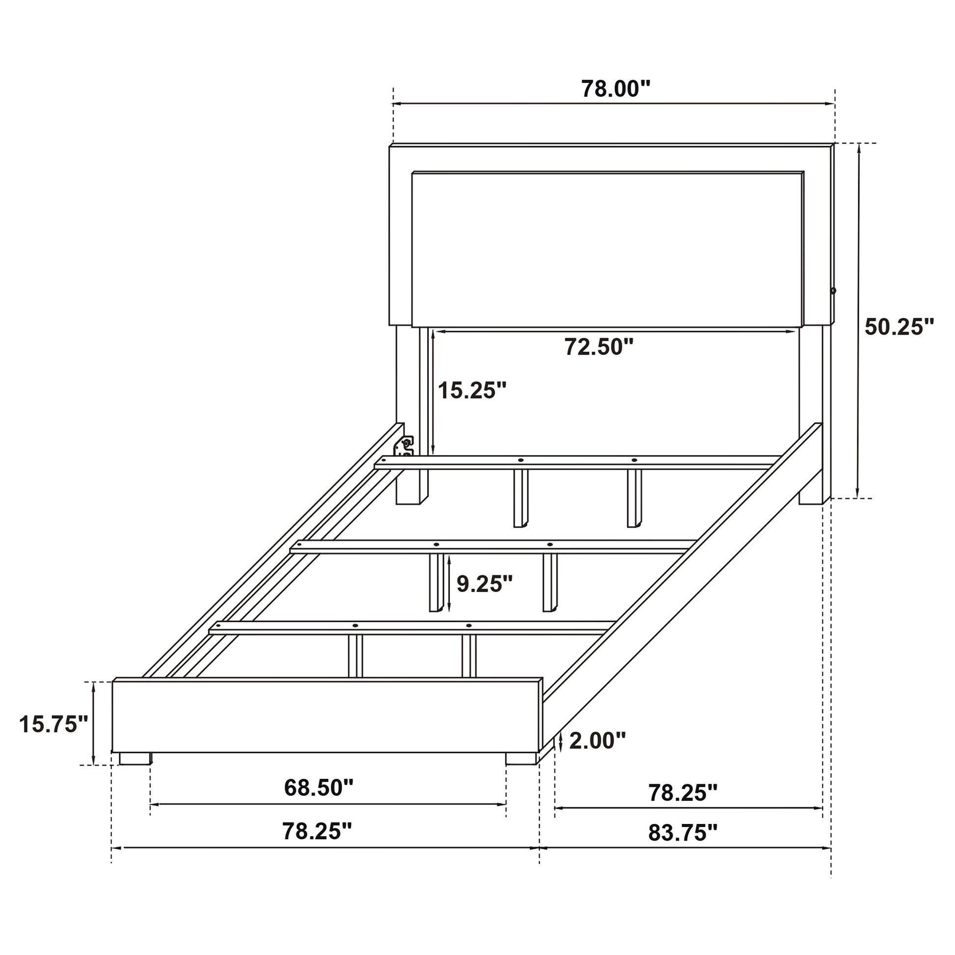 King Size White Wood Bed Frame for Bedrooms