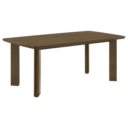 Brown Rubberwood Dining Room Set with Storage and Chairs