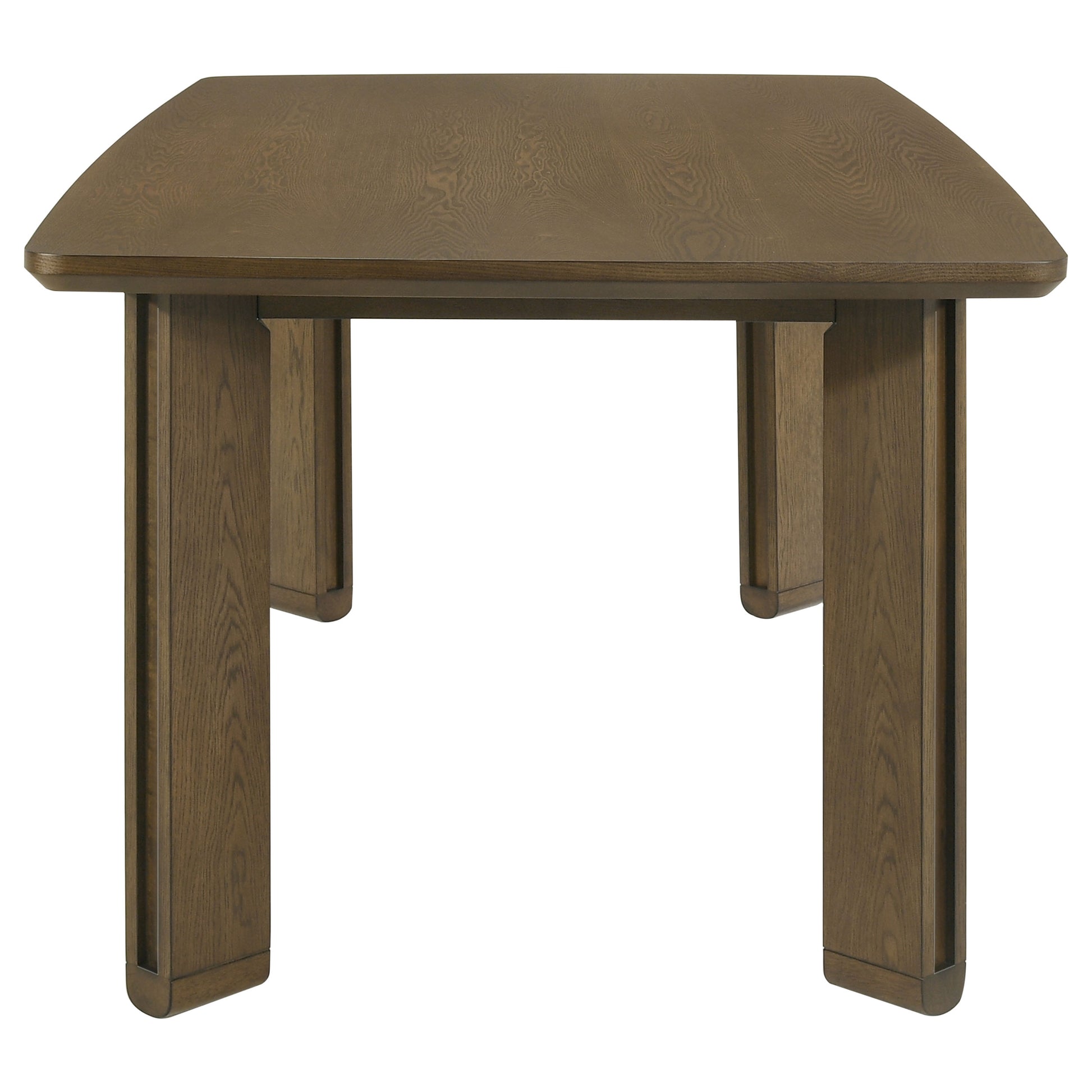 Brown Rubberwood Dining Room Set with Storage and Chairs