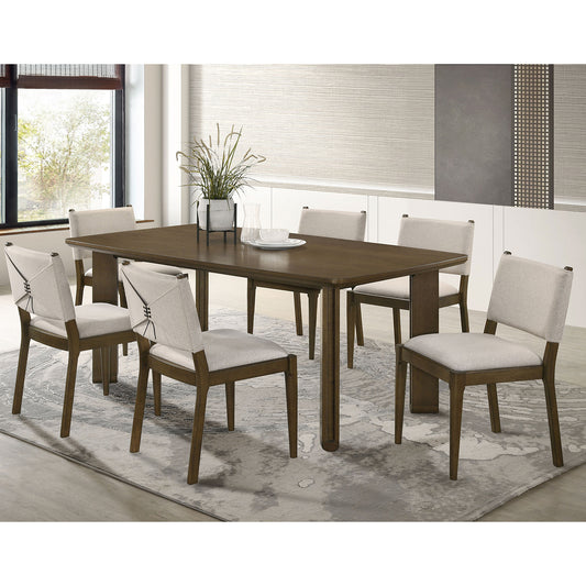 Crispin Brown 7-piece Rectangular Wood Dining Room Table Set
