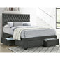 Keating Grey Upholstered Queen Storage Panel Bed