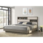 Grey Oak Eastern King Bed Bookcase Headboard