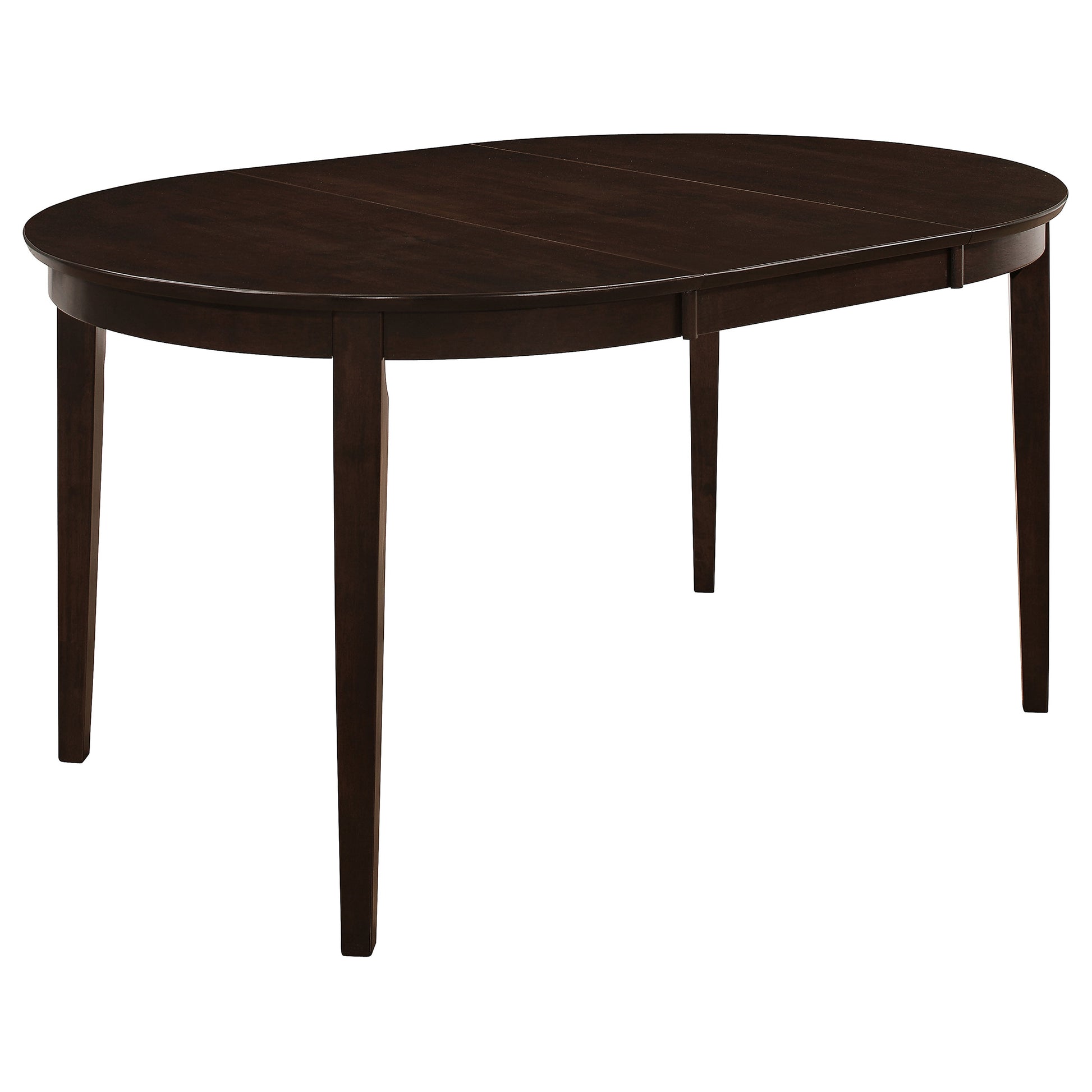 Oval Extendable Dining Set in Cappuccino Wood for Dining Room